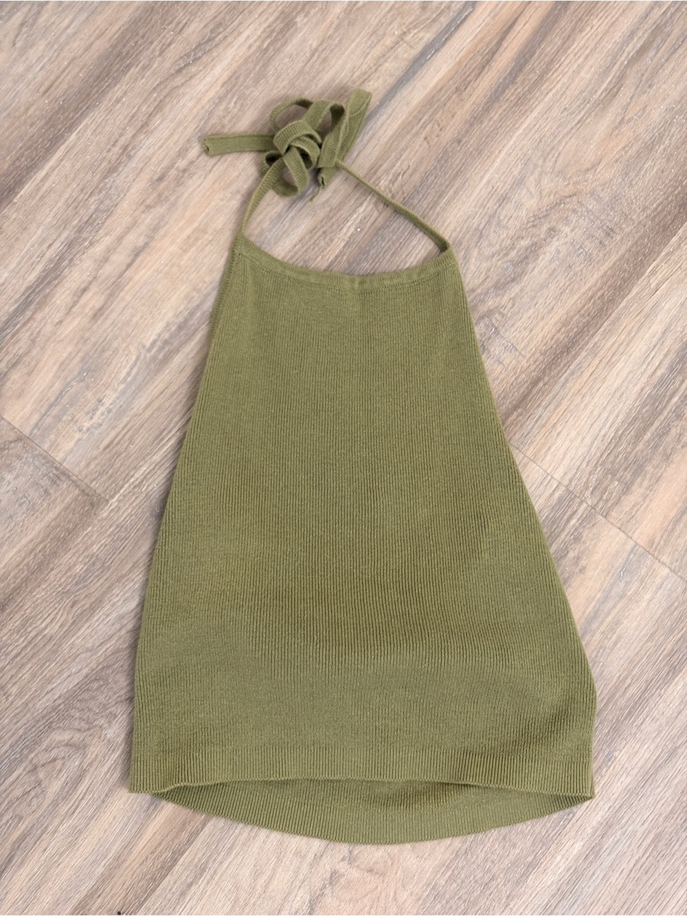 Brandy Melville Olive Green Knit Halter Top